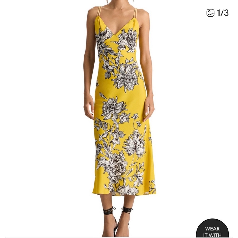 Alice + Olivia Yellow Floral Dress